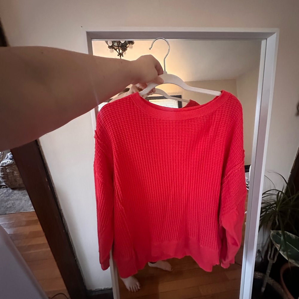 American Eagle Outfitters Vibrant Pink waffle knit